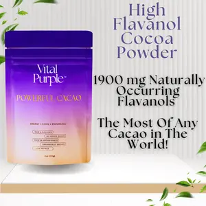 Organic High Flavanol Cocoa Powder | Purple Cacao Powder | 25% Fat