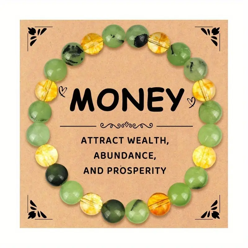 Yellow crystal+green chalcedony bracelet