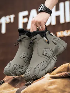 Men's Retro Brown Durable Outdoor Hiking Shoes: Heavy-Duty Sole for Wild Exploration, Functional Style with Waterproof & Non-Slip, Streetwear-Ready for Outdoor Conquest & Daily Wear, Trekking Camping Shoes, Outdoor Walking Shoes, Outdoor Footwear