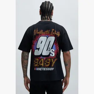 90's Till Infinity Boxy Short Sleeve Tee - Black Cotton Tee for Streetwear