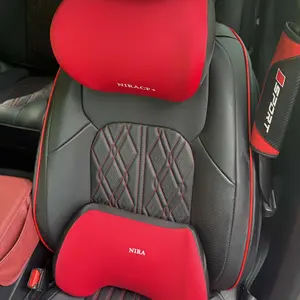 NIRACL Car Driving Car Pillow Set Neck and Waist Black Foam Neck Pillow Memory Lumbar Pillow Interior Car Accessories