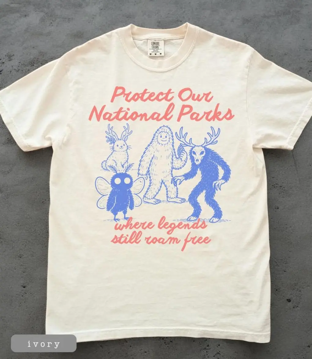 Cryptid National Parks T-Shirt Cryptid National Parks TShirt Vintage Retro Style Comfort Colors Tee Outdoor Adventure Creature, Classic Fashion, Timeless Design for All, Simple Look, Easy to Match