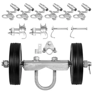 【Spotlight Day】VEVOR Sliding Gate Kit, 6” Rolling Gate Hardware Kit C-type, Wheel Carrier with Two 6" Wheels Support, Heavy Duty Sliding Gate Rollers for Connect Tracks Door Frames,Sliding Gate Guide Roller,600 lbs
