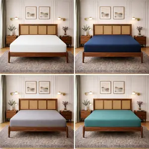 25cm Deep Pocket Fitted Sheet 100% Egyptian Micro Cotton 400 Thread Count Sateen Soft Breathable Luxury Bedding Secure Elastic Fit Durable Mattress Cover Hotel Quality Bed Sheet