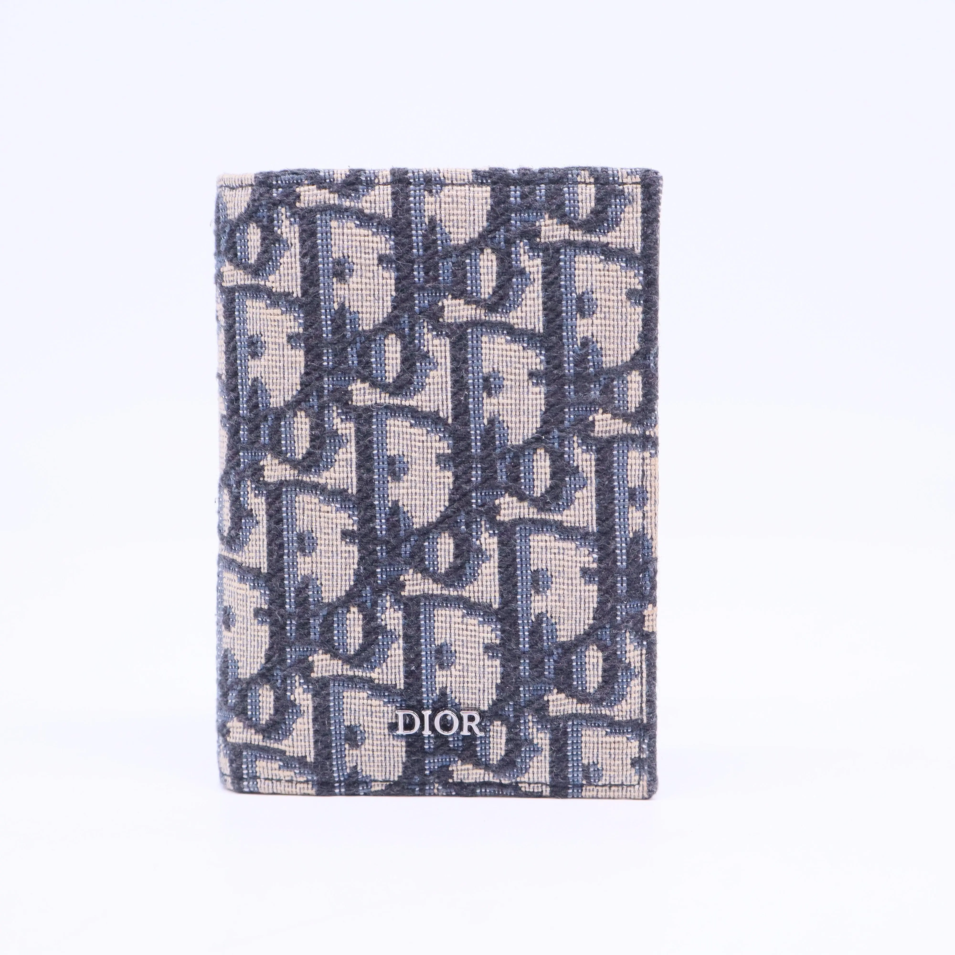 Pre-owned Dior LEATHER Small Leather Goods Bifold Card Holder W20746