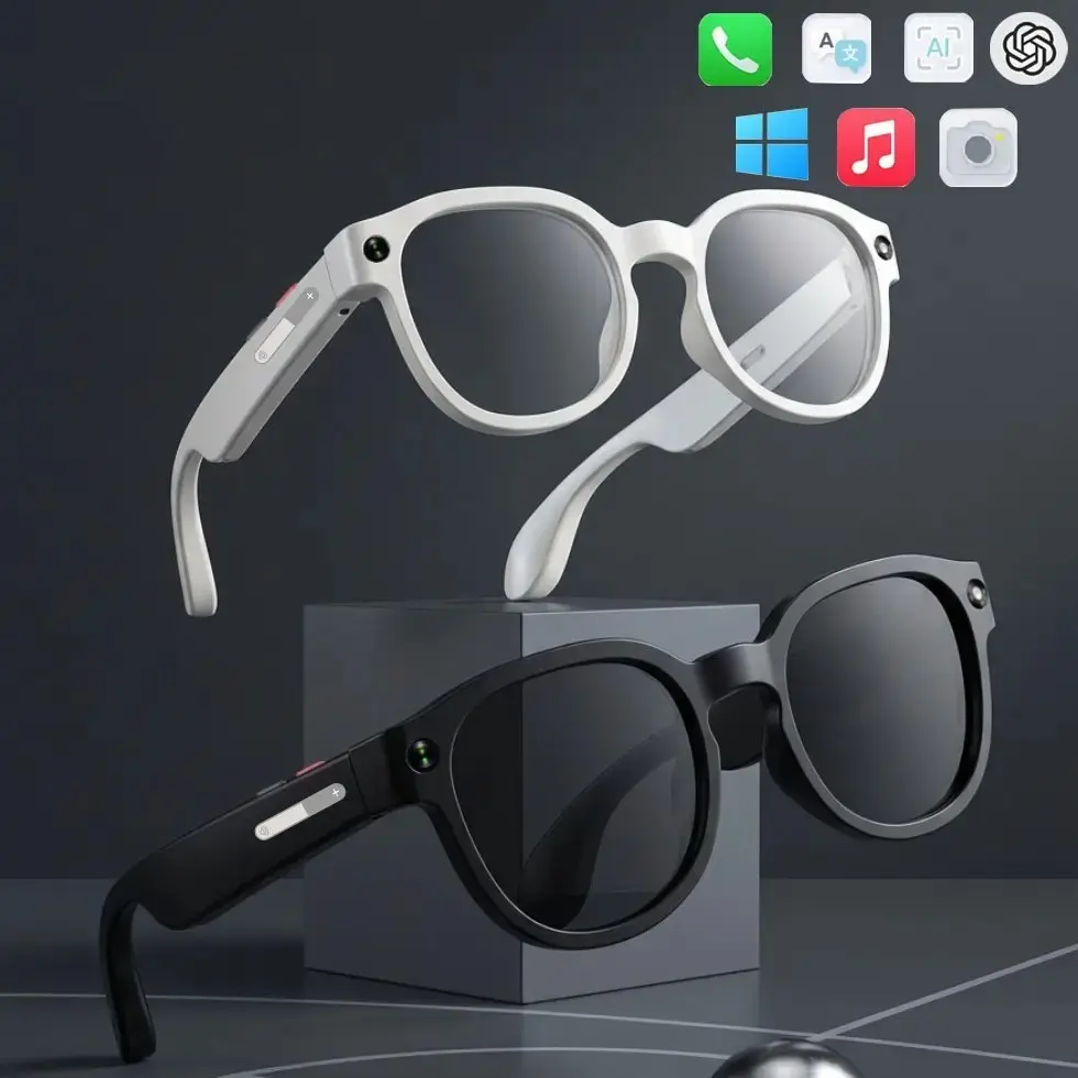 Smart Camera Glasses with Ai Interaction, HD Anti-Shake Function, Ideal for Business Travel Outdoor Scenes
