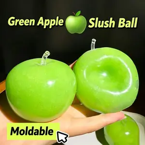 Green Apple Slime Fill Moldable Squishy Toy, Infinite Stress Relief, Perfect for Anxiety Reduction & Fidget Relief, Portable Decompression Squeeze, Ideal Valentine's Day & Easter Gifts for Kids Gift Exchange.