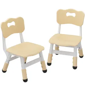 【GARVEE】Adjustable Chair for Children (2 Pieces) with 3 Height Levels, Durable Plastic for Indoor and Outdoor Use, Suitable for Ages 2 to 8, Ideal for Family, School, and Home Settings