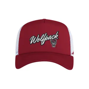 adidas Mens Nc State Wolfpack Foam Trucker Hat  - Red