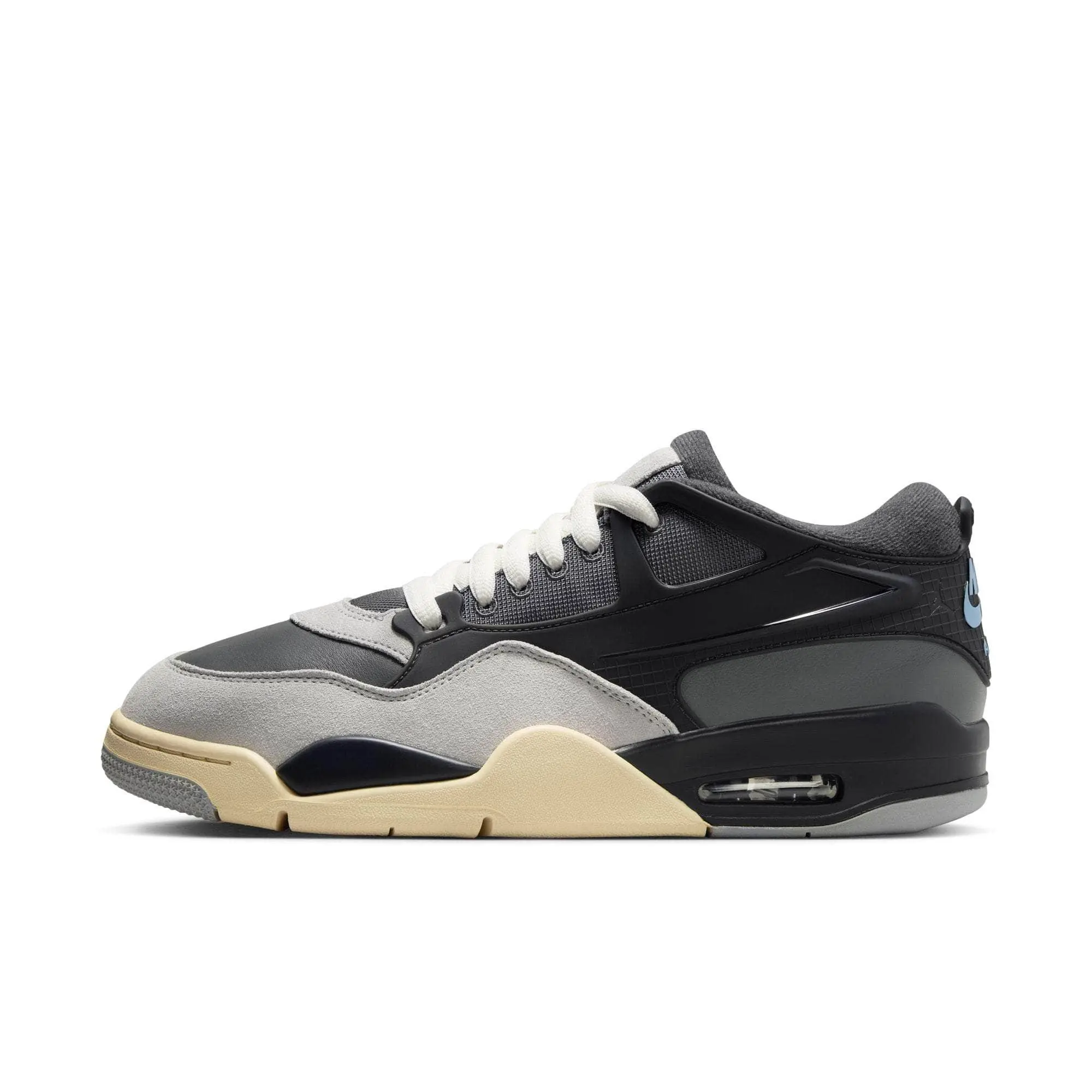 Men's 'Iron Grey' Leather Sports Shoes, Casual Heritage-Look Lace Up Design with Max Air Cushioning and Rubber Outsole