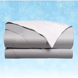 Cooling Blanket  Size 90x90 - Q-Max 0. Cool Rating - Lightweight Summer Blanket with Nano Technology for Temperature Regulation, Improved Sleep (, Glacier Gray)