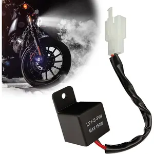 12V 2-Pin LED Flasher Relay Adjustable Flash Rate Wiring Connectors Kit for Fix Car Motorcycle LED Turn Signal Bulbs Hyper Flash 1pcs