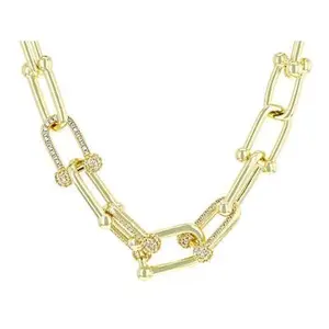 JTV White Cubic Zirconia 14k Yellow Gold Over Brass Necklace 8.40ctw