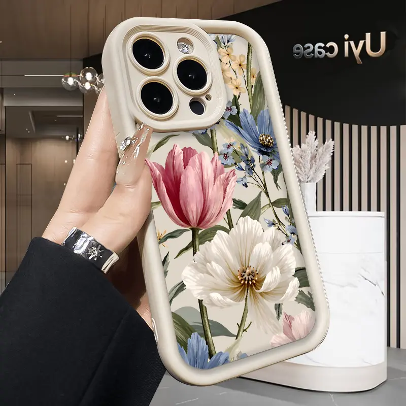 Vintage Wildflower Bouquet Phone Case for iPhone 17 Air 16 Pro Max 15 Plus 14 13 12 11 X XS Shockproof Silicone TPU Bumper Drop Protection Soft Cover