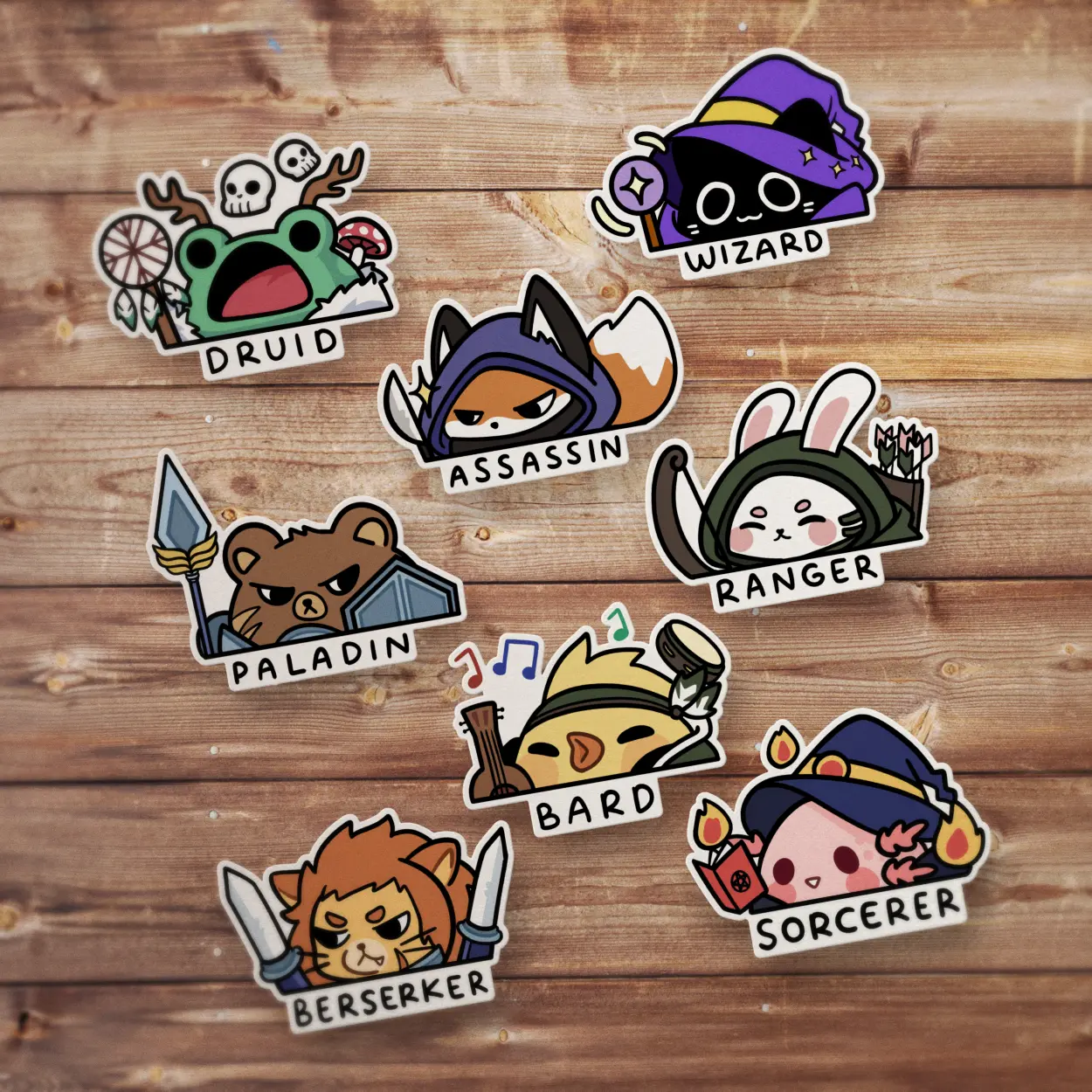 Animal DnD Class Vinyl Stickers - Animal Fantasy RPG Decal for Dungeons and Dragons Gift - Stationery, Journal & Accessories - Gothic Stickers - Durable Waterproof - Scratch Resistant - Perfect for Laptops Water Bottles Journals Gaming Accessories - Furry