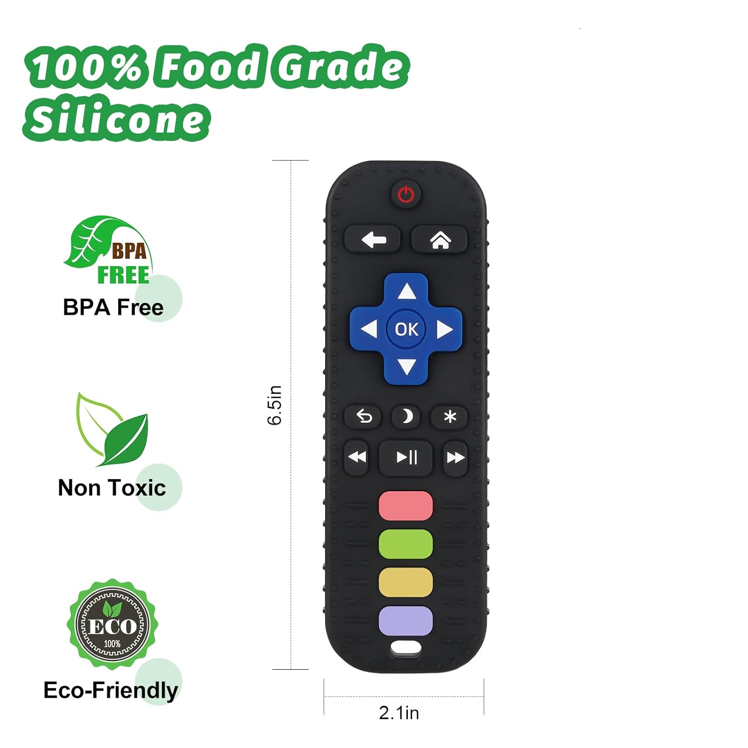 2Pack Silicone Teething Toys for Infant Toddlers Remote Control Shape Teethers for Babies Chew Toys Relief Soothe Gums Set BPA Free Freezable Dishwasher Refrigerator Safe