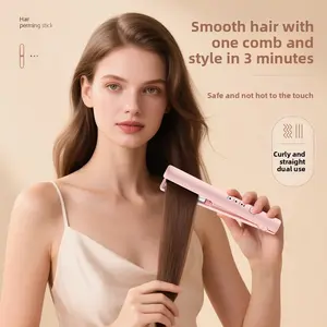 Trending Wireless 2-in-1 Hair Tool: Straightener and Curler with Ceramic Plates, USB-C Fast Heat, Adjustable Temperature, Travel Friendly