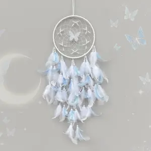Butterfly Crystal Dreamcatcher, Handmade Wind Chime Hanging Decor, Feather Dreamcatcher, Creative Birthday Gift, Room Decoration, Wall Hanging Decor, Home Decor