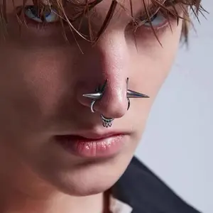 Punk Style Dark Hole-free Niche Design in Cold Wind Nose Ring Can Wear Nose Ornaments Without Punching Holes