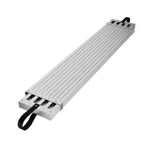 Heavy Duty Telescoping Aluminum Work Plank – 440lbs Capacity – 12.5" Wide Anti-Slip Platform – Adjustable Extension Scaffold Board – Ladder Accessory for Home Renovation and Construction