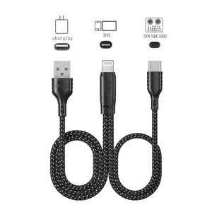 OTG Charging And Live Broadcast Cable With Typec+Lightning+USB A, Conversion Cable For Android iPhone Sound Card PC Alloy Aluminium portable chargers Smartphone Cellphone portable chargers car charger