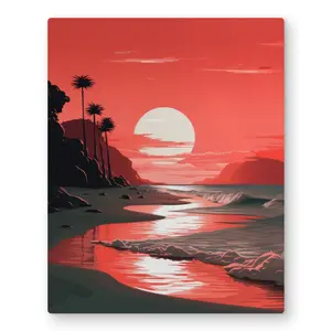 MWW C1MP1620BQBW4I 16x20 in. Blood Sun Gray Metal Print Wall Art - Gradient Color, Color Art, Accent Wall, Decorative Metallic Prints for Elegant Home Decor, Gradient Color Prints