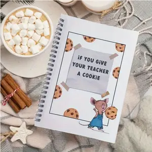 Cartoon Mouse Pattern Spiral Notebook, Creative Teacher Thank You Notebook, Back-To-School or Year-End Gift, Personal Organizer