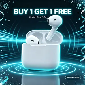 True Wireless Earbuds (Buy 1 Get 1 Free From Today Onwards) - Bluetooth 4.0 In-Ear Wireless Headphones, Clear Stereo Sound, 40-Hour Long Battery Life, Low Latency, Lightweight Compact Design, Suitable for Gaming, Running, Daily Use