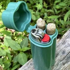 Creative Flip-Top Cigarette Case With Integrated Lighter Storage, Portable Double-Slot Cigarette Box,Portable, Suitable For Travelers 1/2pcs﻿