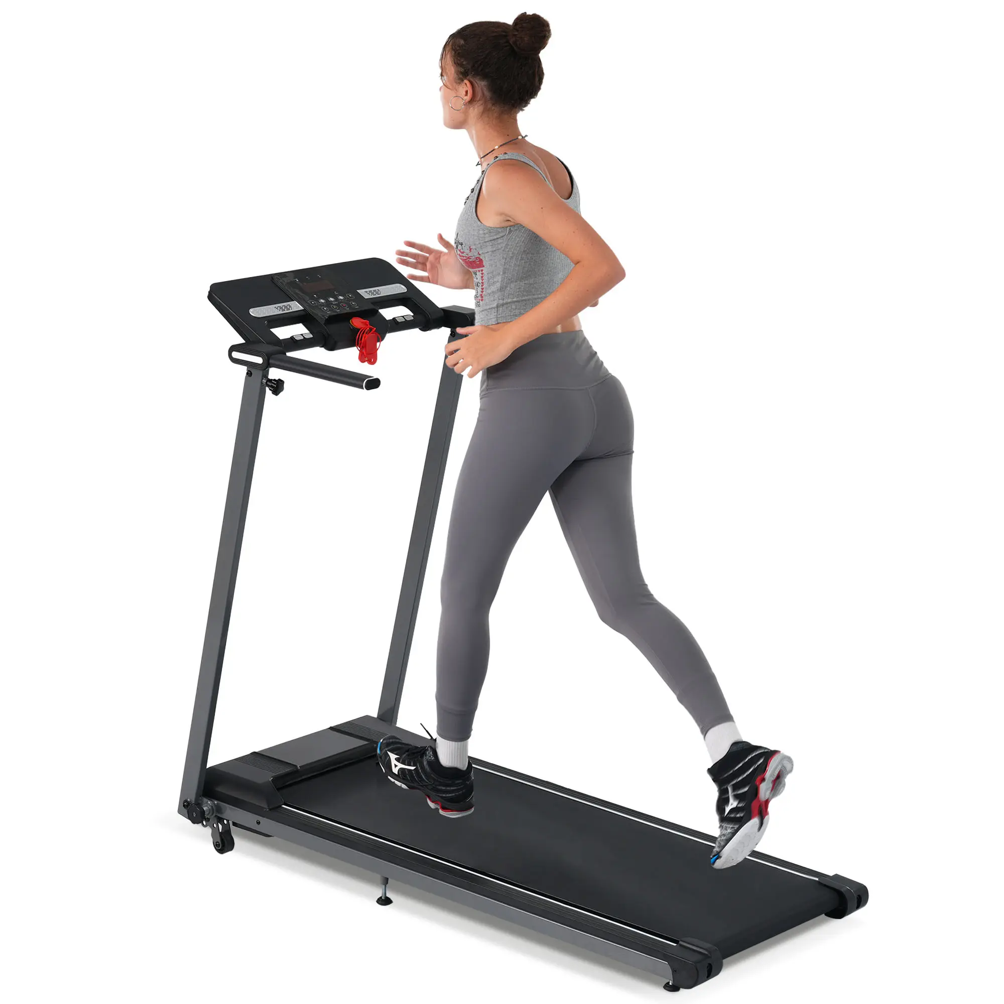 Folding Treadmill Walking Pad 2.5HP Electric Motorized Running Machine with Incline 0.5-7.5MPH Speed 265LBS Capacity Compact Portable Exercise Equipment for Home Office Apartment Indoor Walking Jogging Cardio Fitness, Home Furniture and