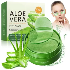 98% Aloe Vera Collagen Soothing Eye Mask (60pcs) - Hydrating Anti-Puffiness Treatment for Dark Circles & Fine Lines, Perfect Morning Refreshing Skincare, Eye Patches, Moisturizing Eye Masks