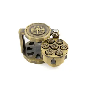 Nickel Revolver Metal Set, Bullet-Style Mechanical Gun Accessory with Spinnable Chamber, for Dungeons & Dragons Tabletop RPG, Fidget Gift with Small Parts Warning
