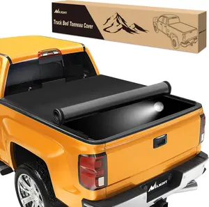 Nilight Soft Roll-Up Pickup Truck Bed Tonneau Cover, Compatible with 2014-2018 Chevy Silverado 1500/GMC Sierra 1500, 5.8ft Automotive Car Protector, Pickup Truck Covers