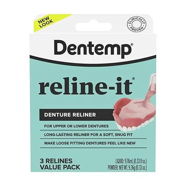 Dentemp Denture Reline Kit Value Pack - Advanced Formula Reline It Denture Reliner - Denture Kit to Refit and Tighten Dentures for Both Upper & Lower Denture