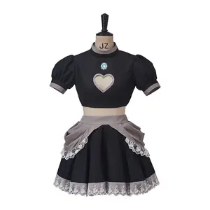 Bowsette Cosplay Dress Sexy Black Short Princess Bowsette Cosplay Costume Dress Tops Skirts Outfit for Adult Women