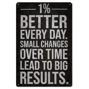 Aluminum Plate Painting Vertical Version 20*30CM (no Rust) (CA Factory) 1% Better Every Day. Small Changes Over Time Lead to Big Results. Style 08×12inch(20×30cm)