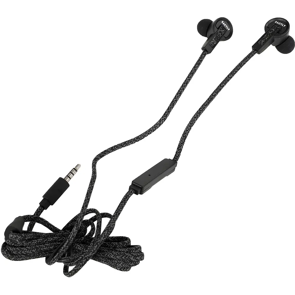XACTLY Mens Krypton Wired Earbuds - Black XACTLY Mens Krypton Wired Earbuds - Black