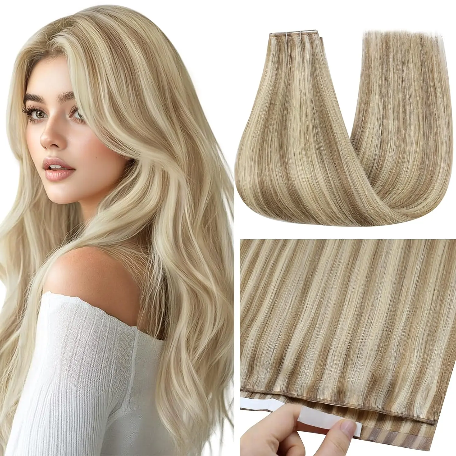 Full Shine Genius Weft Tape in Extensions Natural Human Straight Hair 1 Pcs 18-24lnch 50G And 4 Pcs 16-22lnch 90-120G #tiktokshopsummersale backtoschool