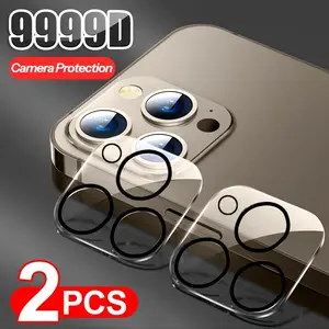 2 Pack Tempered Glass Protective Camera Lens Protector, Accessories for iPhone 16 Pro Max/16 Pro/15 Pro Max/15 Pro/16/15/14 Pro Max/13 Pro Max/14 Pro/13/12/15 Plus/13 Mini Ultra HD 9H Hardness Case Friendly, Easy to Install, No Affect on Night Shots
