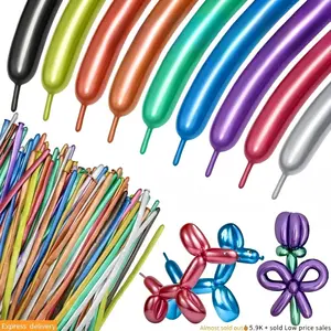 30/50/100PCS Metallic 260Q Balloons Kit | Long Twisting Balloons for Animal Shapes, Balloon Animals, Christmas, Birthday & Wedding Decor | Premium Latex Modeling Balloons for Party Supplies, Balloon Artists & Kids