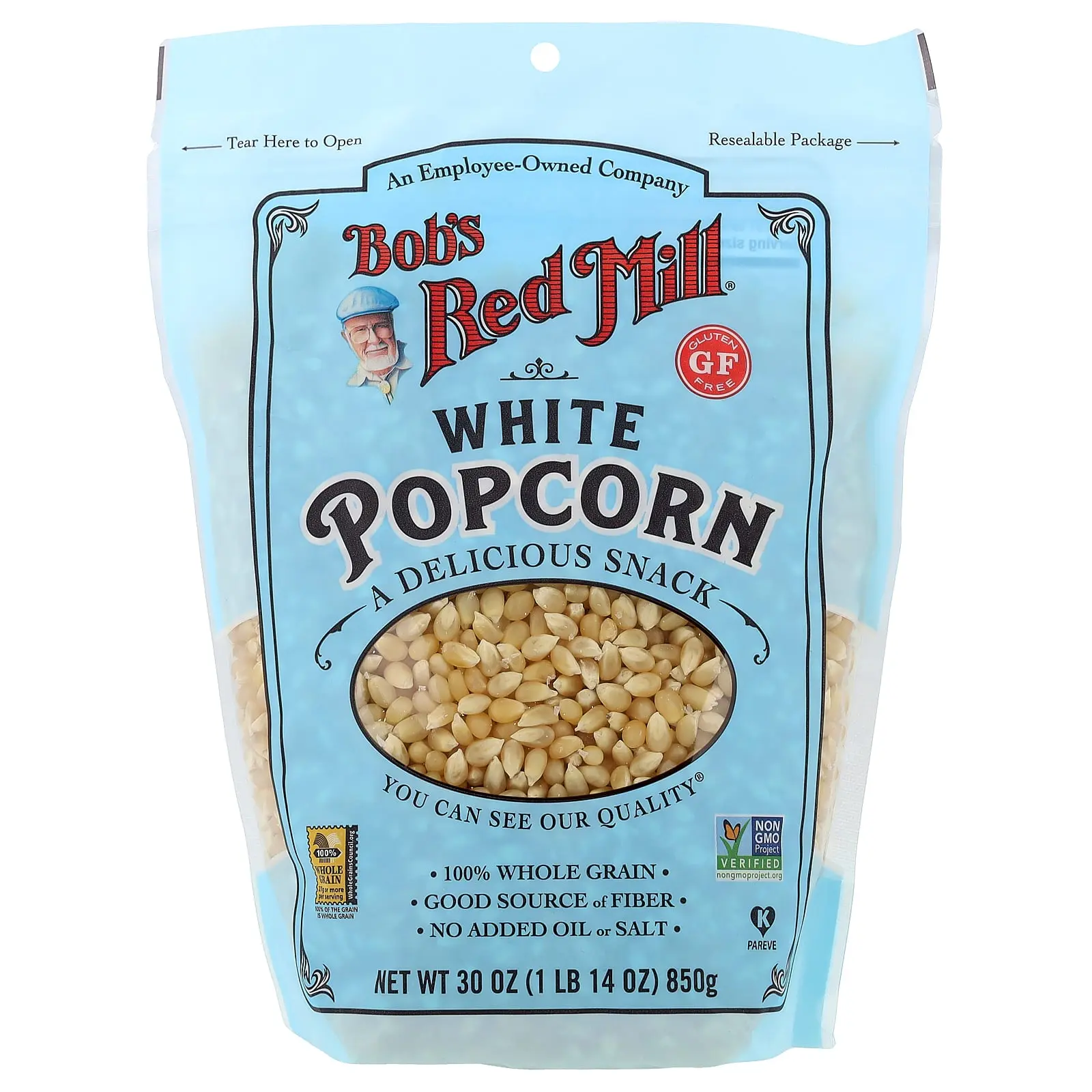 Bob's Red Mill White Popcorn, Gluten Free, 1 lb 14 oz (850 g)