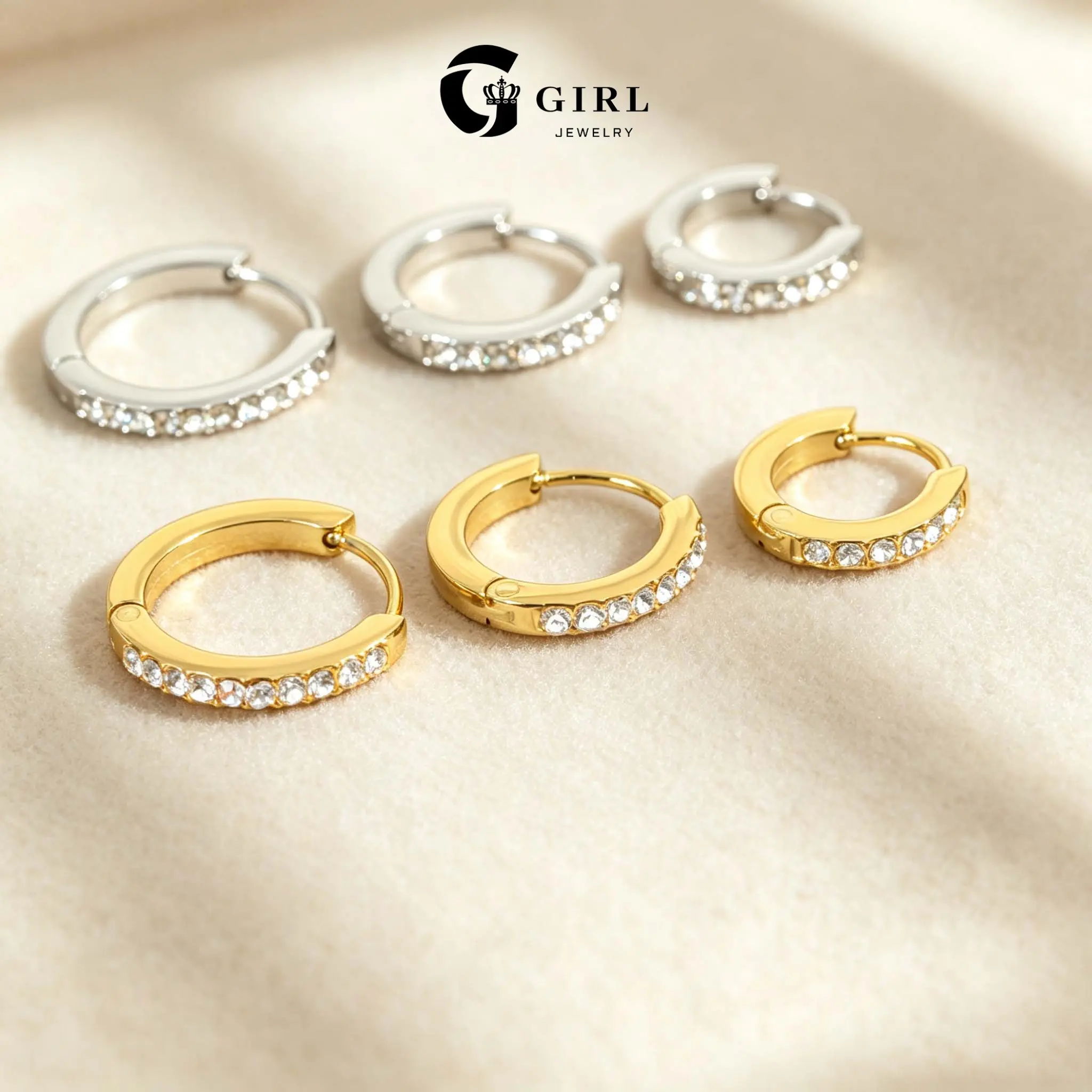 GGIRL Durable 18k Gold Plated Multi-Specification 8mm/10mm/12mm Exquisite Cubic Zircon Auricular Cartilage Small Hoop Earrings For Women&Men Punk Personality Chic Ear Bone Piercing Stacked Versatile Ear Decor, Daily Party Jewelry,Ideal Gift Giving