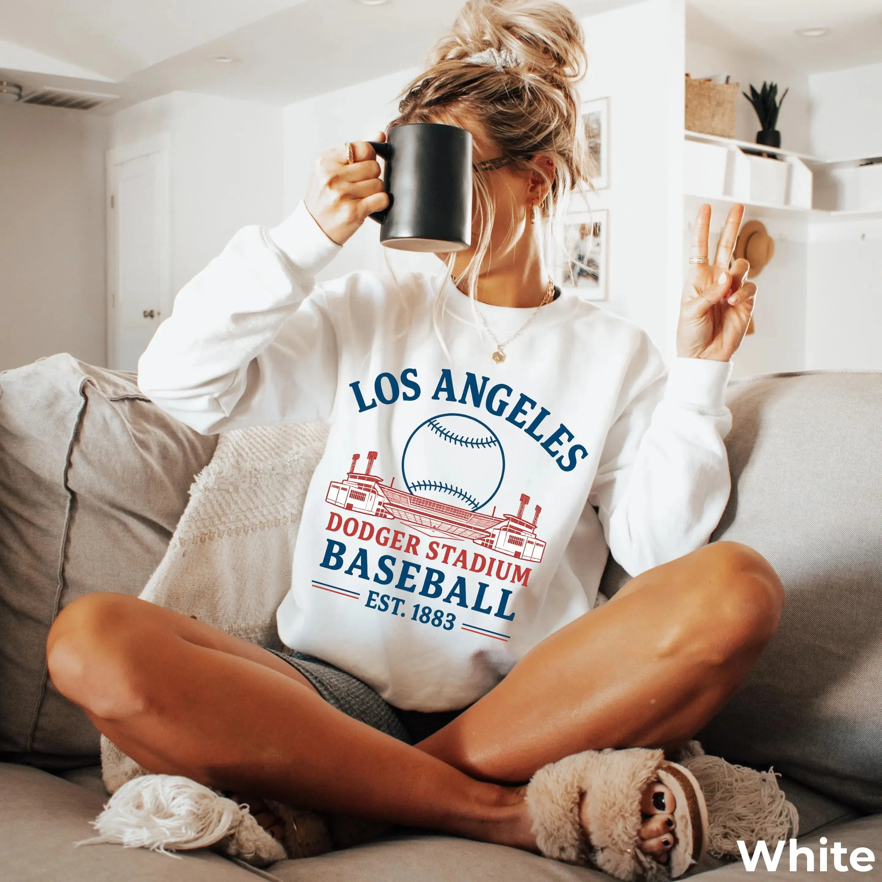 LA Baseball Shirt, Vintage Sports Graphic Sweater, 50% Cotton, Shirt for Adult and Youth