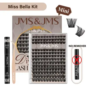 Miss Bella Kit l JMS&JMS Classic 8-18mm Volume D-Curl Eyelash Cluster DIY Lash Extensions at Home Makeup Cosmetic Cat Eye