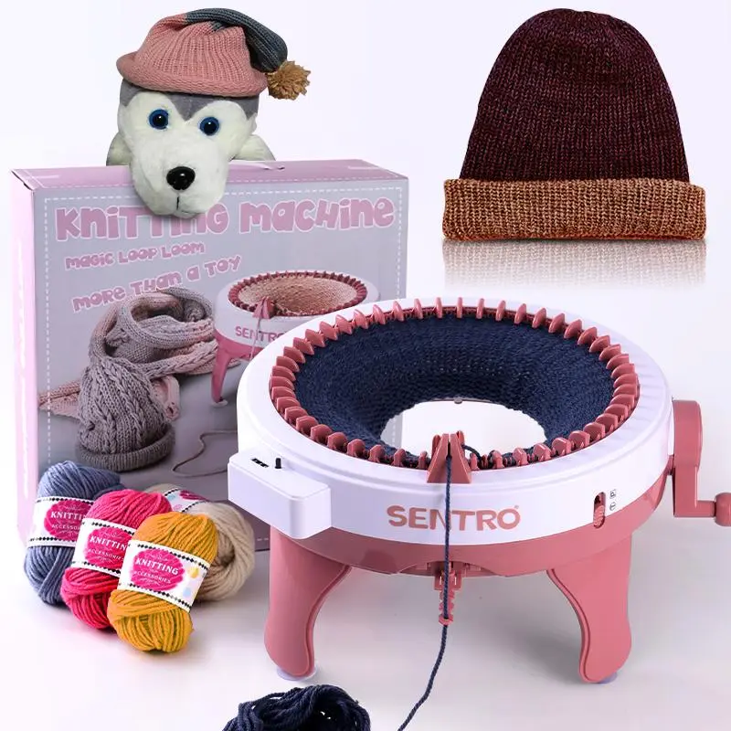 40-48 Needle Beginner Friendly Unisex Knitted Craft Set, 1 DIY Handmade Tool Kit with 32cm Width & 24cm Ring Knitting Diameter for Scarves, Hats, Ideal Gift for Knitting Hobbyists