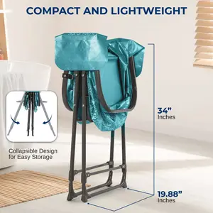 Portable Dog Bath Tub with Two Side Pockets and Built-in Drain System Elevated Portable Foldable Wash Station   for Bathing, Shower and Grooming, Indoor, Outdoor, for Medium to Large Size Dogs