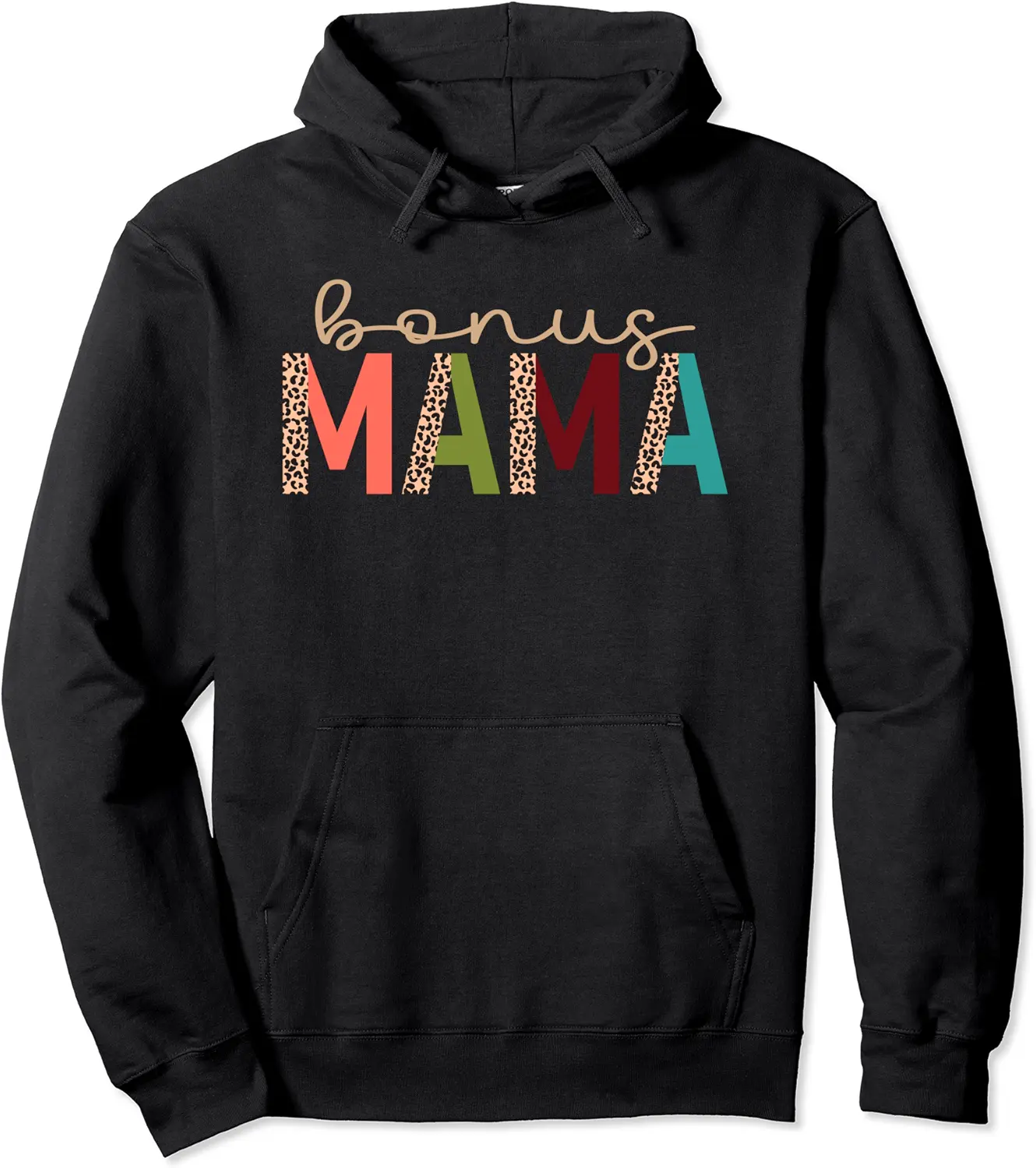 Cheetah Leopard Bonus Mama Tee for Step Mom or Foster Mom Pullover Hoodie - Jessicabal Shop 94B0BRB7DWLY