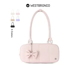 WESTBRONCO Puffer Shoulder Boston Baguette Bag for Women Quilted Handbags, Puffy Cosmetic Dating Summer Trendy FASHION Bag Organizer with Cute Bow Elegant Bags gift for her DealsForYouDay