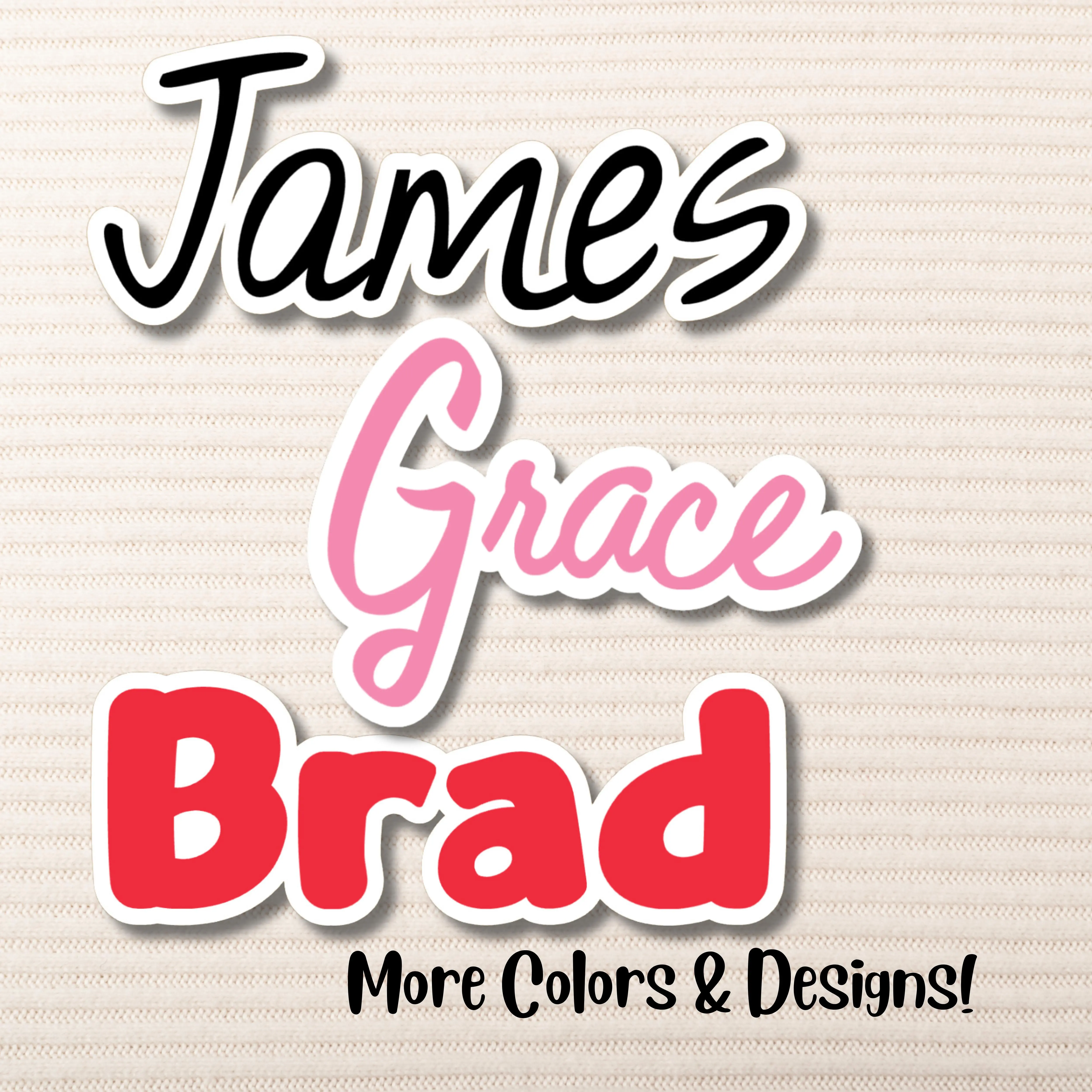 Personalized Name Stickers - Choose Your Color and Font for Kids School Supplies & Water Bottles - 3" to 9" Length Options