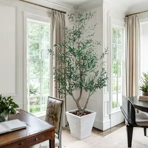 6FT / 7FT Tall Artificial Olive Tree, Ultra-Realistic Faux Olive Plant for Modern Home Decor Artificial Plants